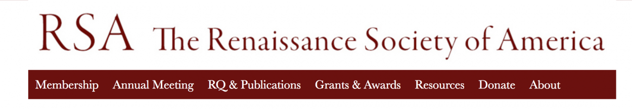 Call for papers : Renaissance Society of America Annual Meeting